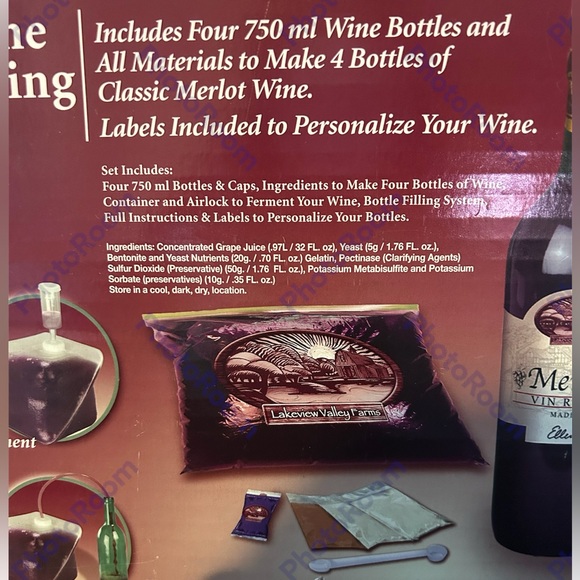 Lakeview Valley Farms Merlot Complete Wine Making Kit - Picture 5 of 6